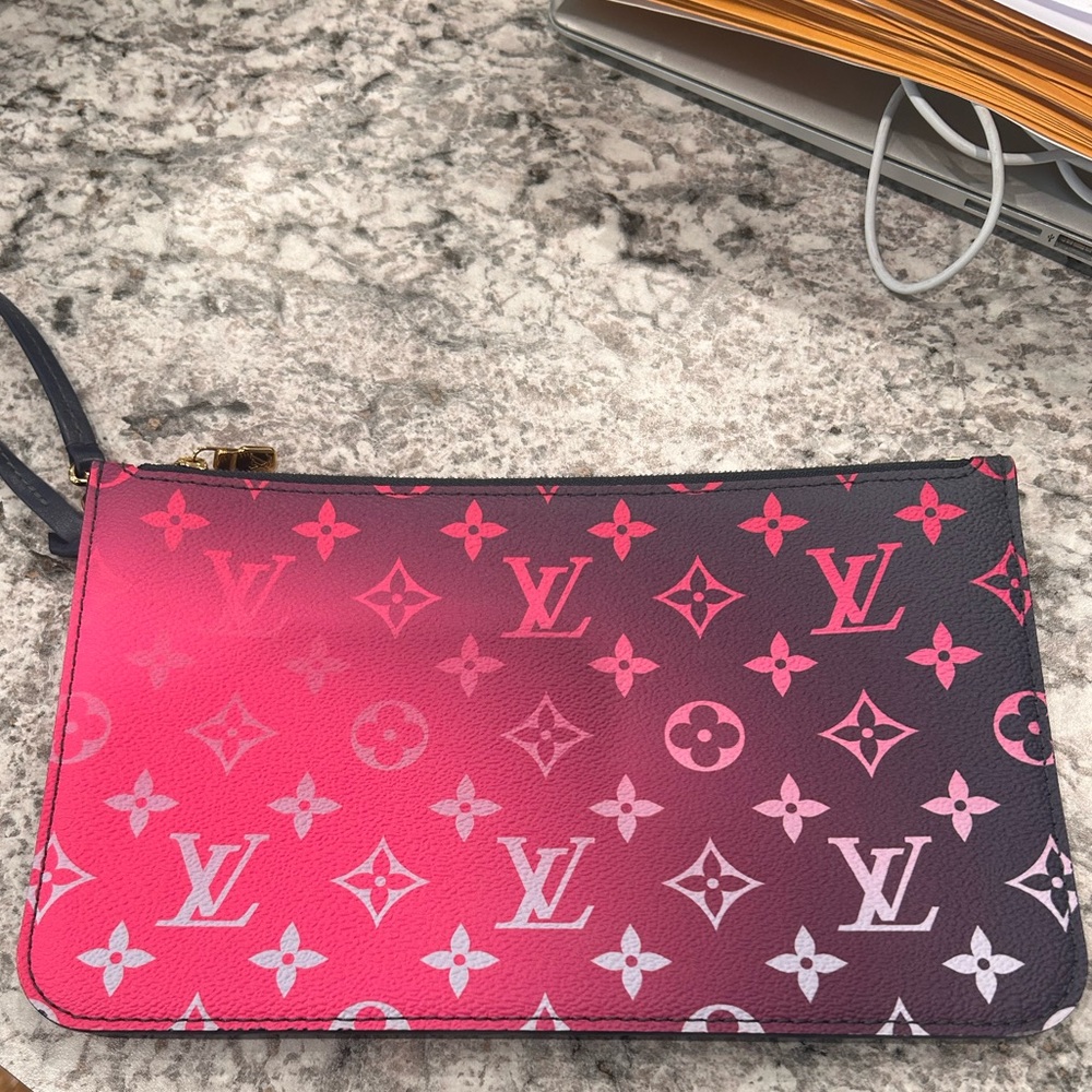 Louis Vuitton Pink and Black Clutch with Iconic Monogram —BRAND NEW